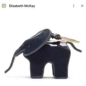 NEW Elizabeth McKay Navy Elephant Key Chain / Holder